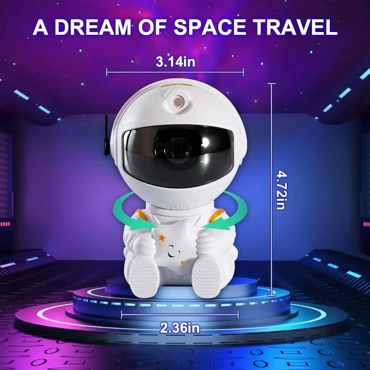 Galaxy Star Projector Night Light Astronaut Starry Sky Atmosphere LED Lamp for Kids Bedroom Ceiling Decor Children'S Gift