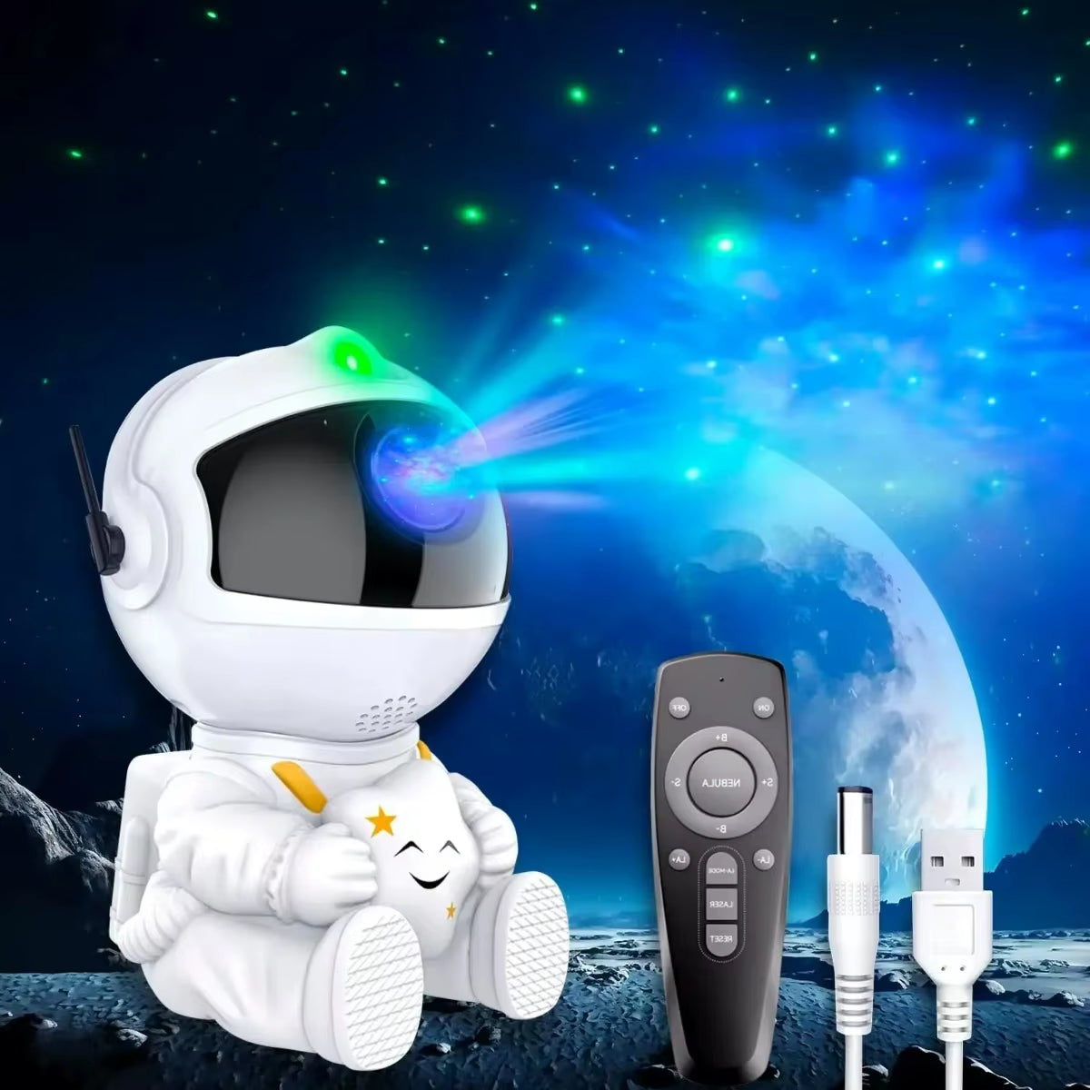 Galaxy Star Projector Night Light Astronaut Starry Sky Atmosphere LED Lamp for Kids Bedroom Ceiling Decor Children'S Gift